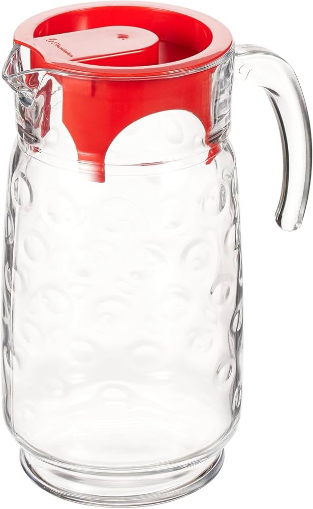 Jarra de Vidrio con Tapa Roja