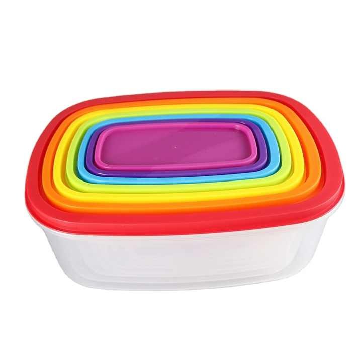 Set de Tuppers Apilables Arcoíris x6